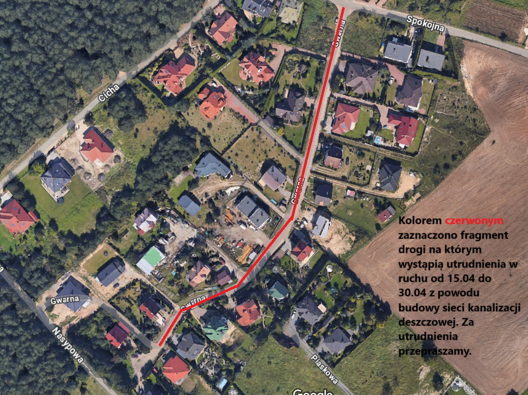 Utrudnienia na drodze ul. Gwarna